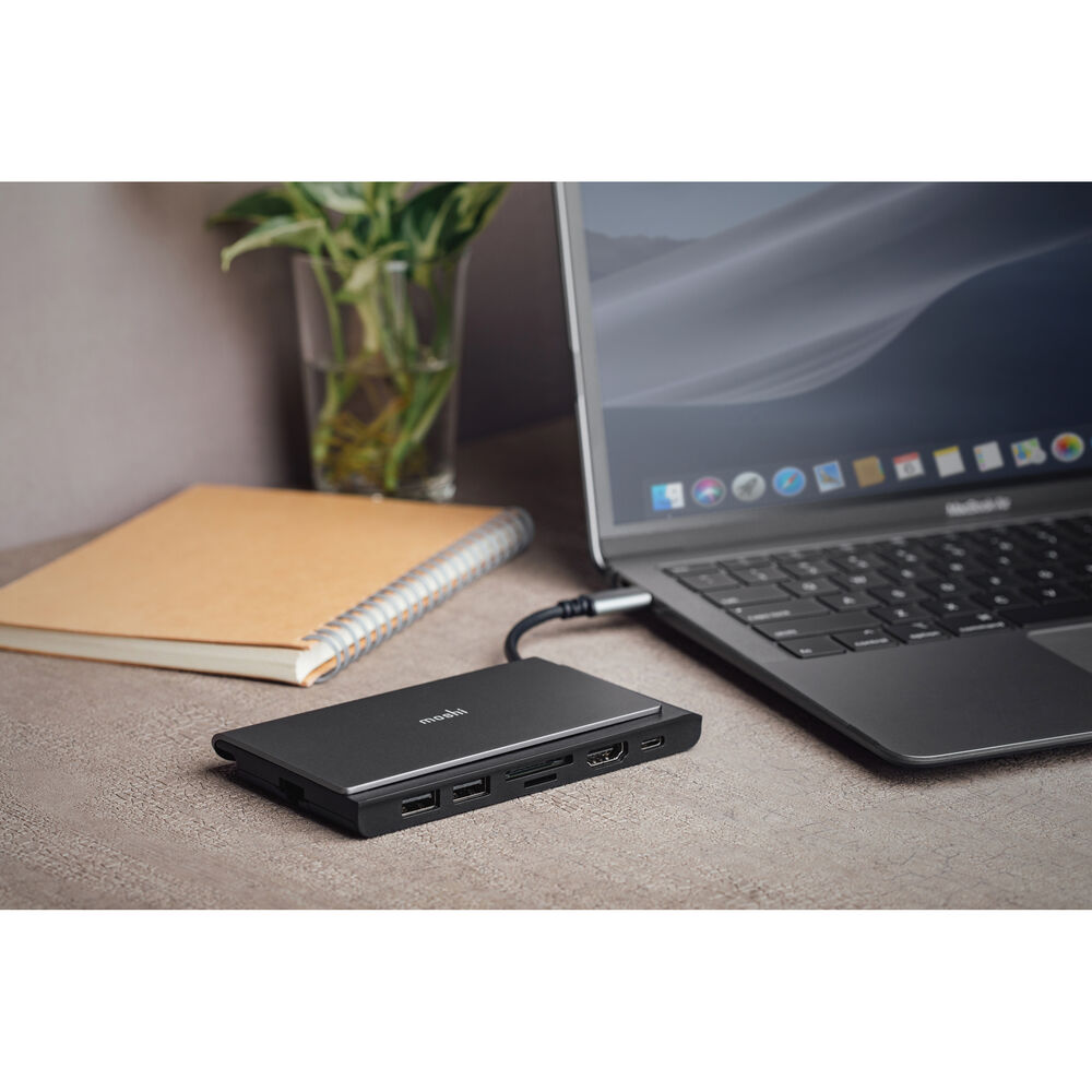 Портативный USB-хаб Moshi Symbus Mini 7-in-1. Порты: USB-C PD, HDMI, USB-A 3.1 Gen 1 x 2